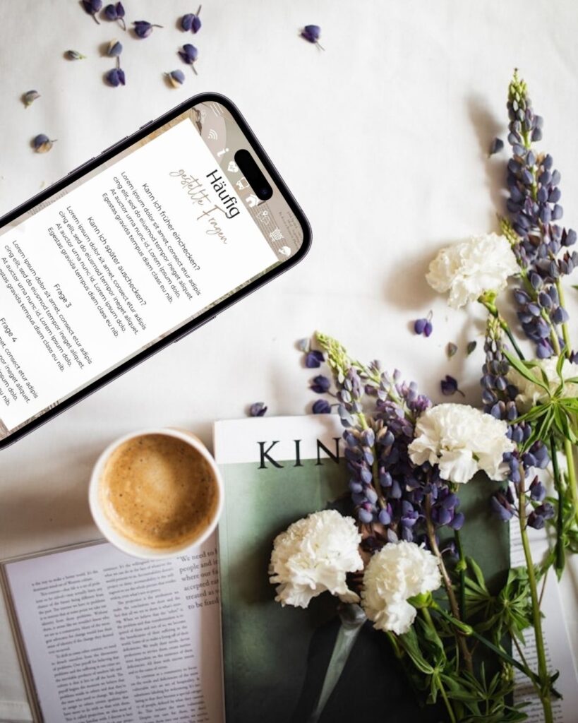 Digitale Gästemappe auf dem Smartphone - moderne Technik in der Ferienvermietung